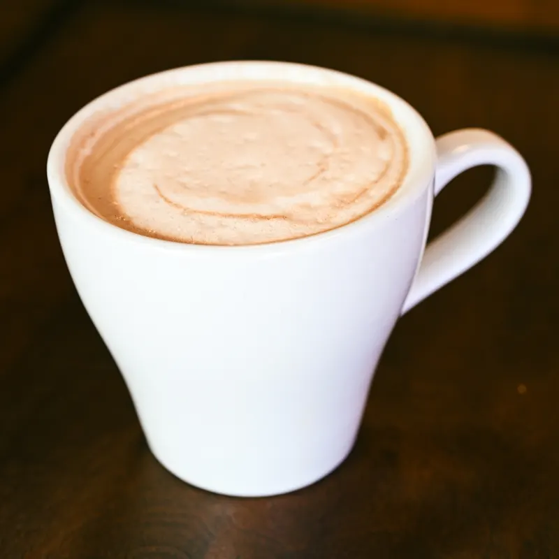 A mug of hot chocolate.
