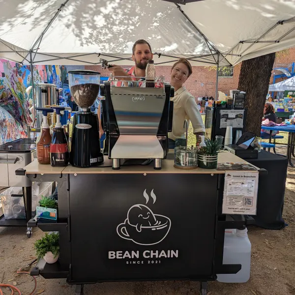 The Beanchain stall at a local outdoor event.
